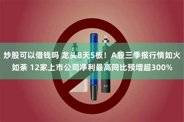 炒股可以借钱吗 龙头8天5板！A股三季报行情如火如荼 12家上市公司净利最高同比预增超300%