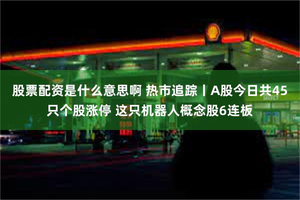 股票配资是什么意思啊 热市追踪丨A股今日共45只个股涨停 这只机器人概念股6连板